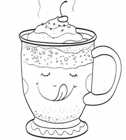 Hot Chocolate Coloring Page - Coloring Pages for Kids and for Adults