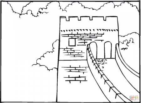Great Wall Of China Coloring Page
