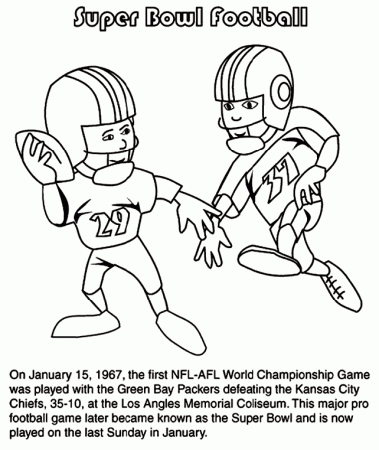 First Super Bowl Football Game Coloring Page | crayola.com