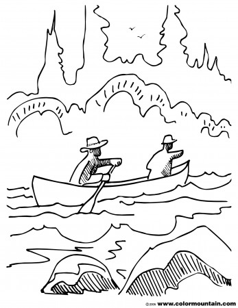 Canoe and paddle coloring pages