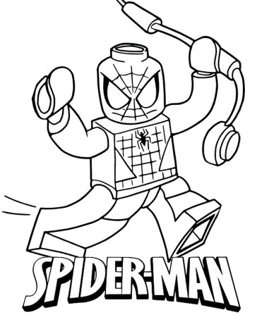 LEGO Spiderman minifig coloring picture - Topcoloringpages.net