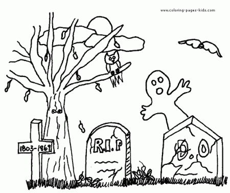 Graveyard Halloween color page, holiday coloring pages, color plate,  coloring sheet,printable color… | Halloween coloring, Coloring pages,  Halloween coloring pages