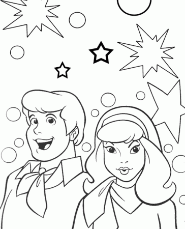 Daphne and Fred coloring sheet - Topcoloringpages.net