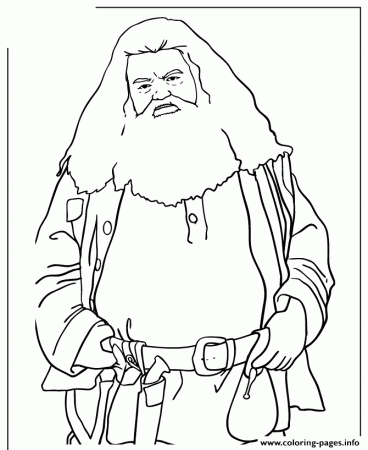 Half Giant Rubeus Hagrid From Harry Potter Movie Coloring Pages Printable