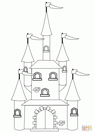 Fantasy Castle coloring page | Free Printable Coloring Pages