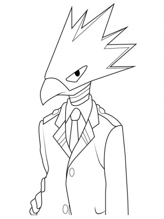 My Hero Academia Fumikage Tokoyami Coloring Page - Free Printable Coloring  Pages for Kids