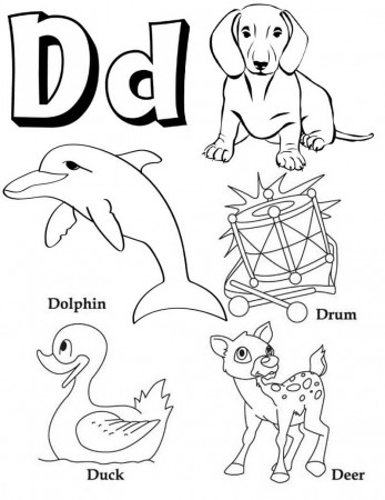 Letter D Coloring Page - Free Printable Coloring Pages for Kids