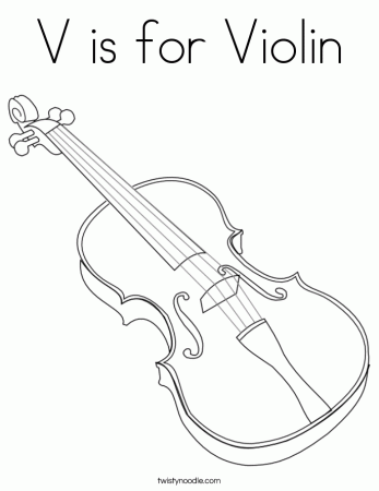 V is for Violin Coloring Page - Twisty Noodle