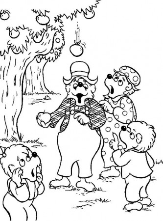 Berenstain Bear Family Harvesting Apple Coloring Pages: Berenstain ...