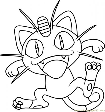 Meowth Pokemon Coloring Page - Free Pokémon Coloring Pages ...