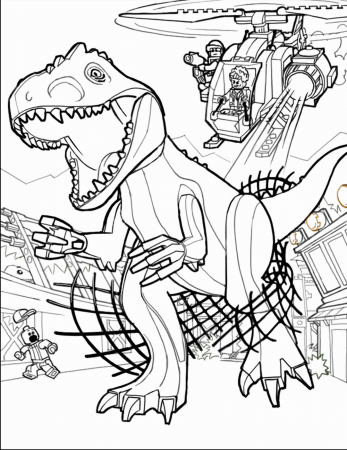 LEGO Coloring Pages Jurassic World | Lego coloring pages ...