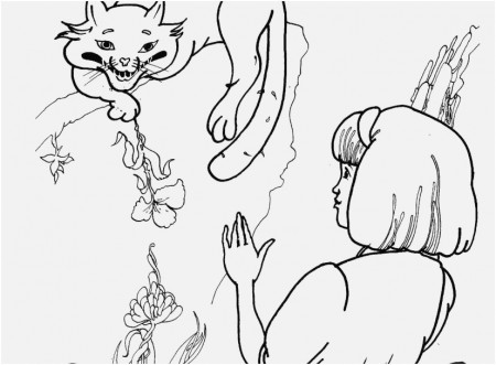 Tim Burton Coloring Pages Stock Cheshire Cat with Alice ...