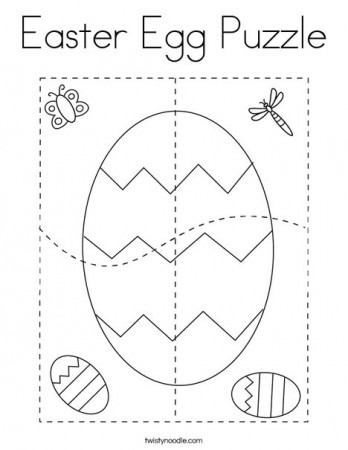 Easter Egg Puzzle Coloring Page - Twisty Noodle