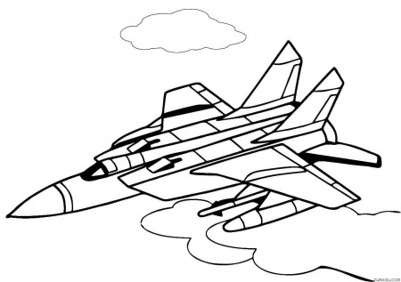 Fighter Jet Coloring Page » Turkau