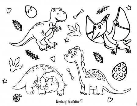 Dinosaur Coloring Pages | 50 Best Pages For Kids - World of Printables