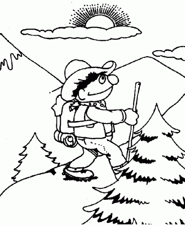 Sesame Street coloring pages - Going on a hike | Sesame street ...