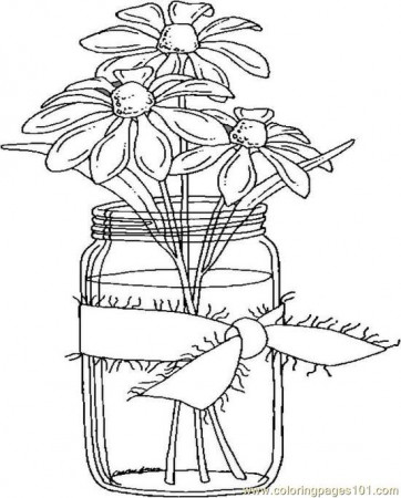 Daisies In A Jar Coloring Page - Free Others Coloring Pages ...