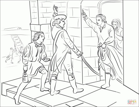 Ethan Allen Captures Fort Ticonderoga coloring page | Free Printable Coloring  Pages