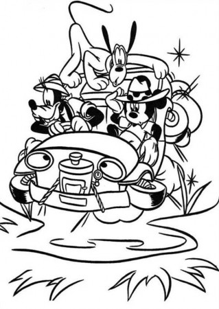 Mickey Mouse Safari Coloring Pages for Kids | Bulk Color