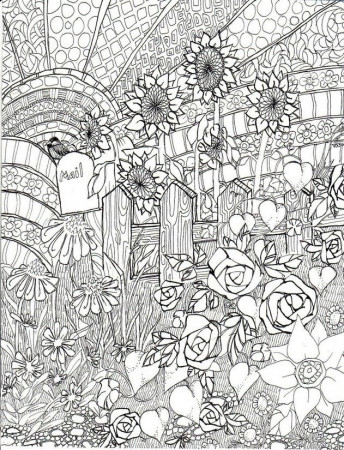 Adult coloring page summer : Sunflowers 2