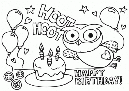 Funny Happy Birthday - Coloring Pages for Kids and for Adults