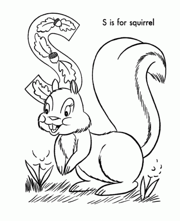 ABC Alphabet Coloring Sheets - ABC Squirrel - Animals coloring ...