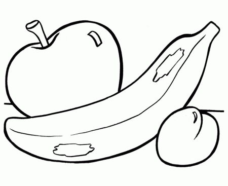 Easy Shapes Coloring Pages | Free Printable Apple / Bannana 