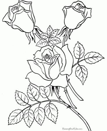 Free coloring pages sheets of Roses 007