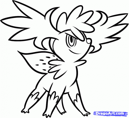 How to Draw Shaymin Sky, Step by Step, Pokemon Characters, Anime 