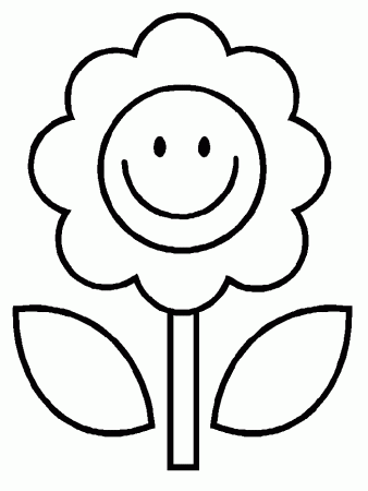 Easy Flower Coloring Pages - KidsColoringSource.