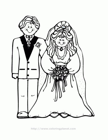 wedding couple printable coloring in pages for kids - number 3275 