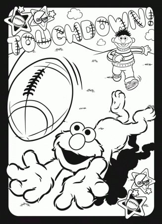 Elmo Touchdown | coloring pages