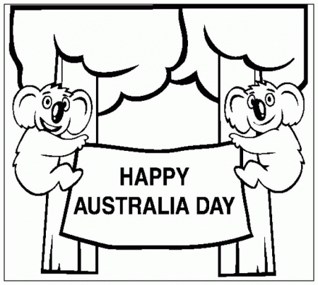 Happy Australian Day Coloring Pages - Kids Colouring Pages