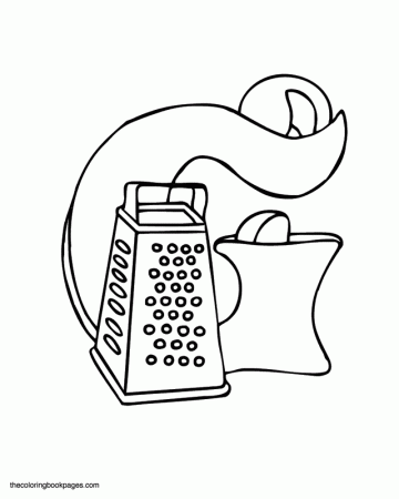 letter grater kitchen icons and letters coloring pages