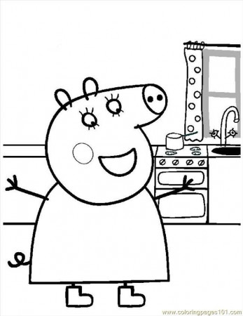 Coloring Pages Peppa 01 (Mammals > Pig) - free printable coloring 