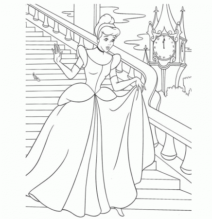 Easy Cinderella Coloring Pages - deColoring