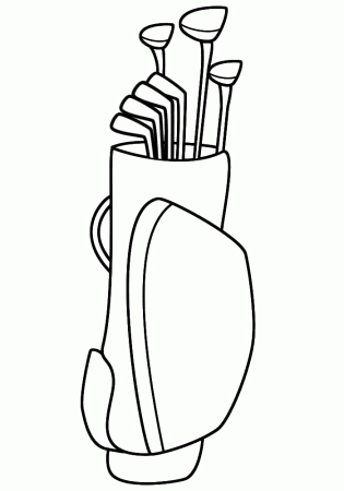 Golf Clubs - Coloring Page (