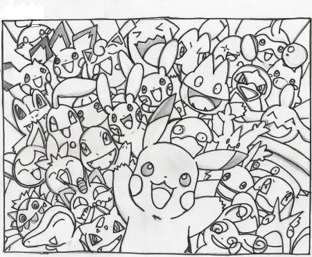 pokemon collage Colouring Pages