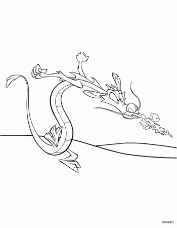 Mushu Coloring Pages - Disney Coloring Pages