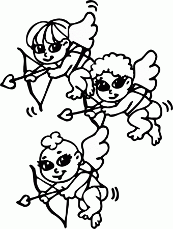 Valentine Coloring Page | 3 Little Cupids