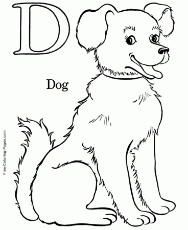 Alphabet D is for Dog coloring pages | Coloring Pages