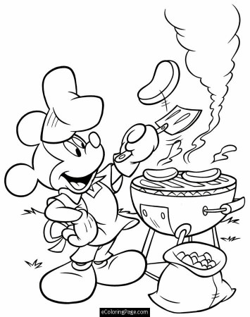 Chef Mickey Mouse Printable Coloring Page | eColoringPage.com 