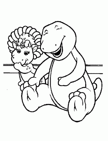 barney and baby bop Colouring Pages