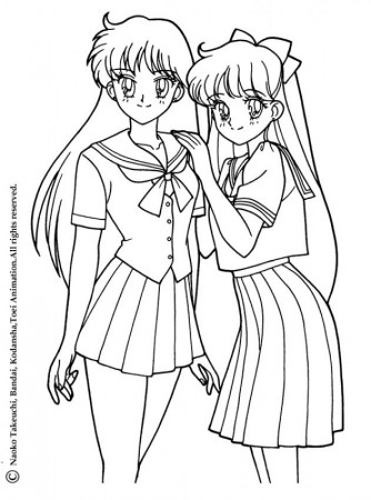 SAILOR MOON coloring pages - Sailor Neptune and Sailor Uranus