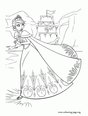 Frozen - Elsa freezes all of Arendelle coloring page