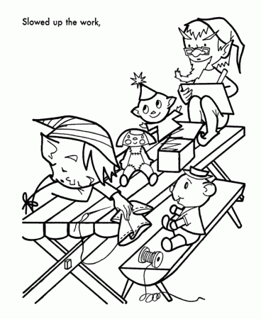 Santa's Helpers Coloring Pages - One Elf worked too slow Coloring 