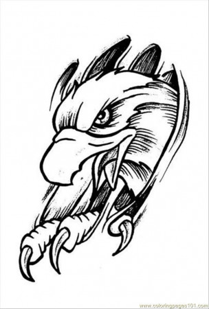 Coloring Pages Eagles Tattoo Design Prev 4 Eagle Free Printable 