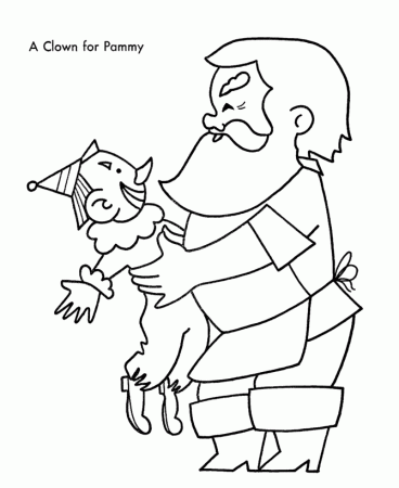 Christmas Toys Coloring Pages - Clown from Santa Christmas 