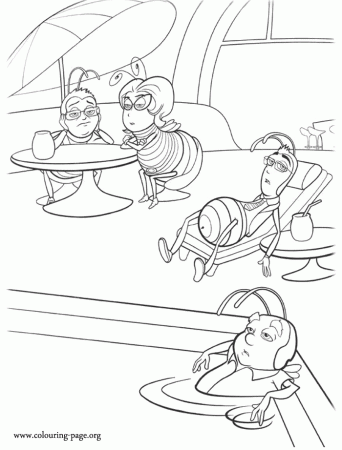 Bee Movie - Janet, Martin and Adam Flayman coloring page