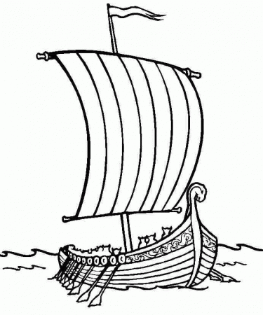 Free Colouring Sheets Transportation Boat For Kids & Boys - #
